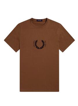 T-Shirt Fred Perry Logo Lorbeer für Herren Braun