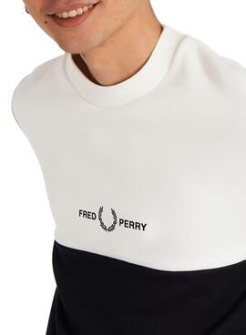 Sweatshirt Fred Perry Colourblock für Herren Schwarz