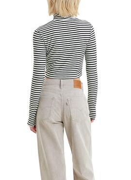 Pullover Levis Erker Printed von Streifen Damen Schwarz