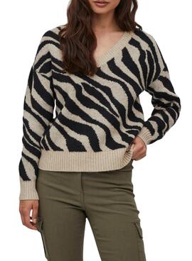 Pullover Vila Virile Halsspitze für Damen Schwarz