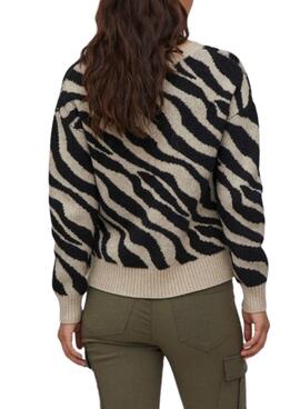 Pullover Vila Virile Halsspitze für Damen Schwarz