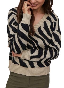 Pullover Vila Virile Halsspitze für Damen Schwarz