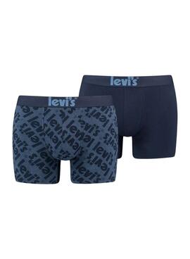 Set 2 Unterhose Levis Poster Logo Herren Marineblau