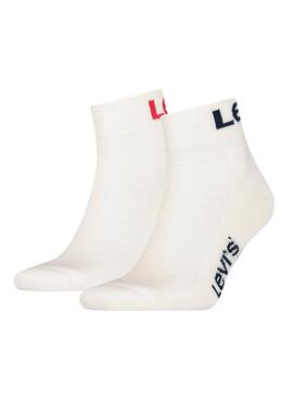 Socken Levis Mid Cut Sport Logo Herren Weisss