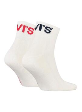 Socken Levis Mid Cut Sport Logo Herren Weisss