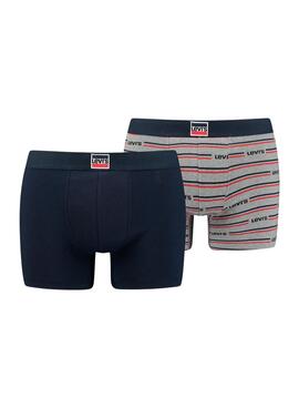 Pack 2 Unterhose Levis Boxer für Herren Marineblau