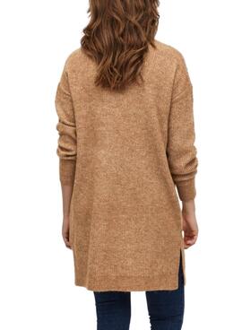 Pullover Vila Vicilia Long Damen Camel