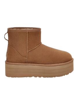 Stiefelettes UGG Classic Mini-Plattform Kastanie Damen