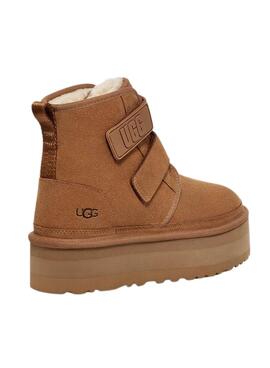 Stiefelettes UGG Neumel Plattform Kastanie für Damen