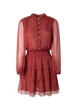 Kleid Pepe Jeans Delia Flores für Damen Rot