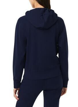 Sweatshirt Lacoste Basic Hood Zip Blau für Damen