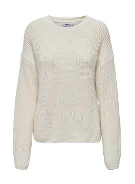 Pullover Only Bella Life Relaxed für Damen Beige