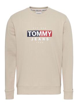 Sweatshirt Tommy Jeans Entry Flag Beige für Damen