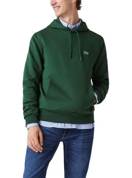 Sweatshirt Lacoste Basic Kapuze Grün für Herren