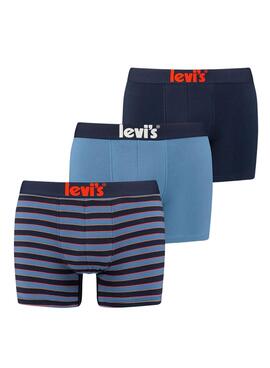 Pack Unterhose Levis Streifen und Liso Marineblau Herren