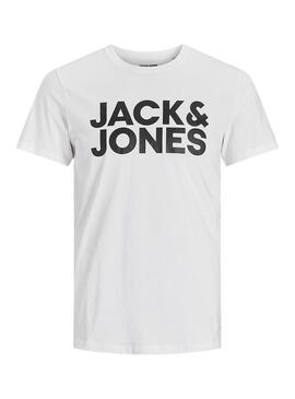 T-Shirt Jack & Jones Corp Logo Weiss Herren