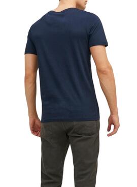 T-Shirt Jack & Jones Corp Logo Slim Marineblau