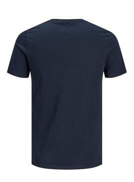 T-Shirt Jack & Jones Corp Logo Slim Marineblau
