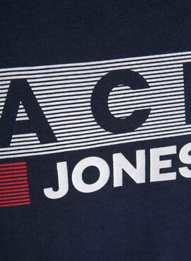 T-Shirt Jack & Jones Corp Logo Marineblau Herren
