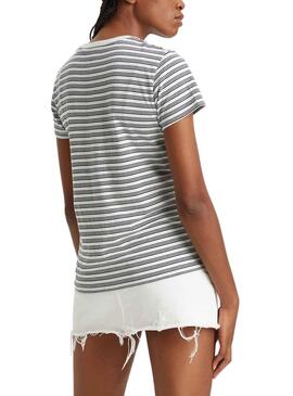 T-Shirt Levis Perfekter T-Streifen Türkis
