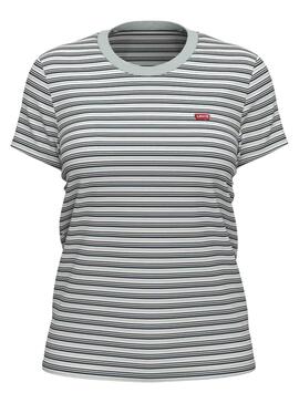 T-Shirt Levis Perfekter T-Streifen Türkis