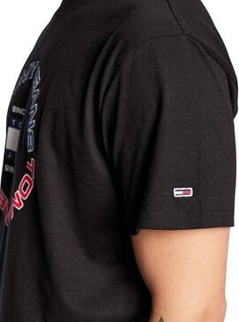 T-Shirt Tommy Jeans Logo Radial Schwarz