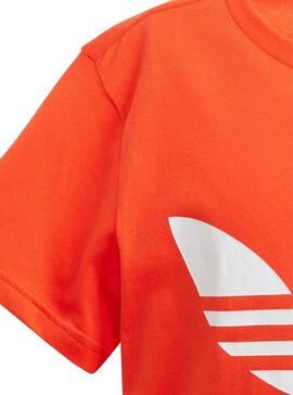 T-Shirt Adidas Trefoil Orange für Kinder