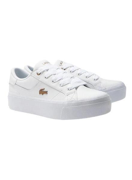 Lacoste shoes gold on sale logo