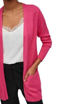 Jacke Vila Viril Open Fuchsia für Damen