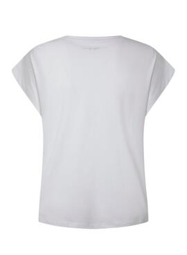 T-Shirt Pepe Jeans Bloom Weiss für Damen