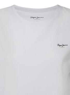 T-Shirt Pepe Jeans Bloom Weiss für Damen