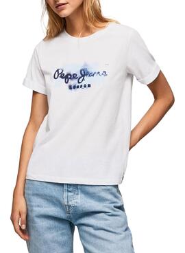 T-Shirt Pepe Jeans Goldie Weiss für Damen