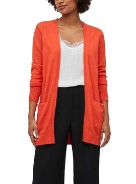 Jacke Vila Viril Open Orange für Damen