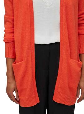 Jacke Vila Viril Open Orange für Damen