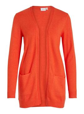 Jacke Vila Viril Open Orange für Damen