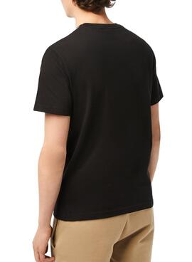 T-Shirt Lacoste Raya-Logo Schwarz für Herren