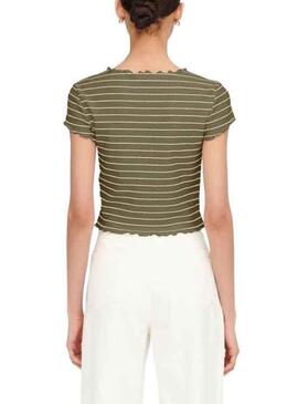 T-Shirt Only Anits Cropped Grün für Damen