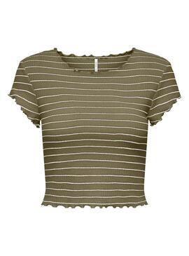 T-Shirt Only Anits Cropped Grün für Damen