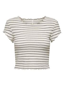 T-Shirt Only Anits Cropped Weiss für Damen