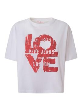 T-Shirt Pepe Jeans Nicoletta Weiss für Damen
