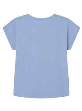 T-Shirt Pepe Jeans Bloomy Blau für Mädchen