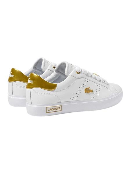 Basket lacoste blanche et or best sale