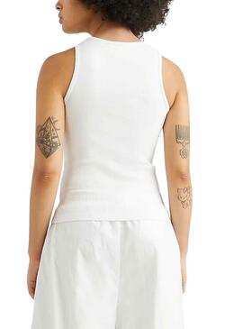 T-Shirt Tommy Jeans Rib Tank Weiss für Damen