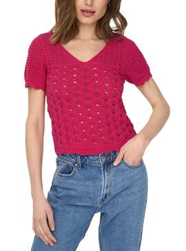 T-Shirt Only Becca Rosa für Damen