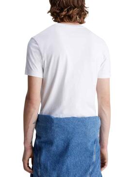 T-Shirt Calvin Klein Logo Slim Weiss für Herren