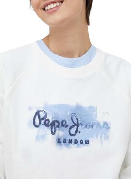 Sweatshirt Pepe Jeans Goldie Weiss für Damen