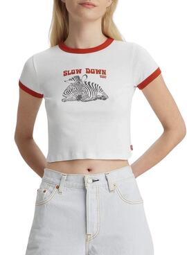 T-Shirt Levis Lent Down Weiss für Damen