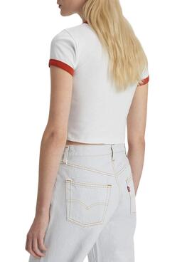 T-Shirt Levis Lent Down Weiss für Damen