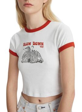 T-Shirt Levis Lent Down Weiss für Damen