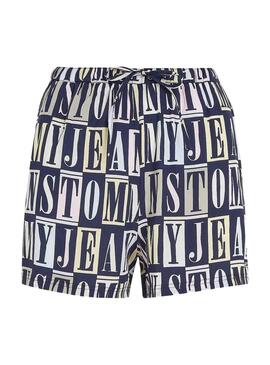 Shorts Tommy Jeans Spellout Marineblau für Damen